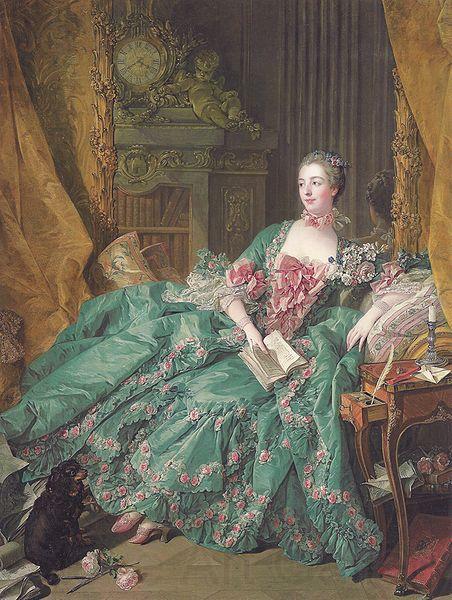 Francois Boucher Portrait de Madame de Pompadour Norge oil painting art